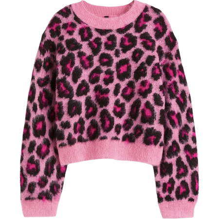 Pink Cheetah Knit Sweater