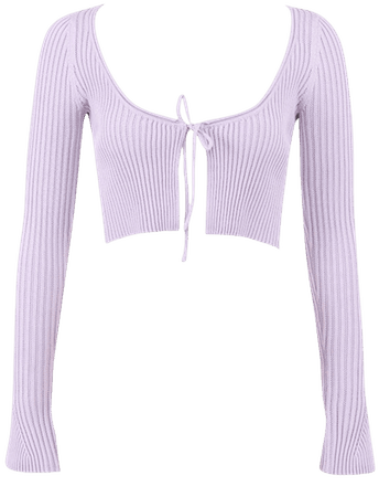 'Tenderness' Lilac Ribbed Knit Top - Mistress Rock