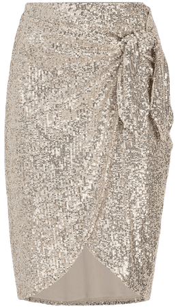 Sequin Wrap Front Side Tie Skirt | Express