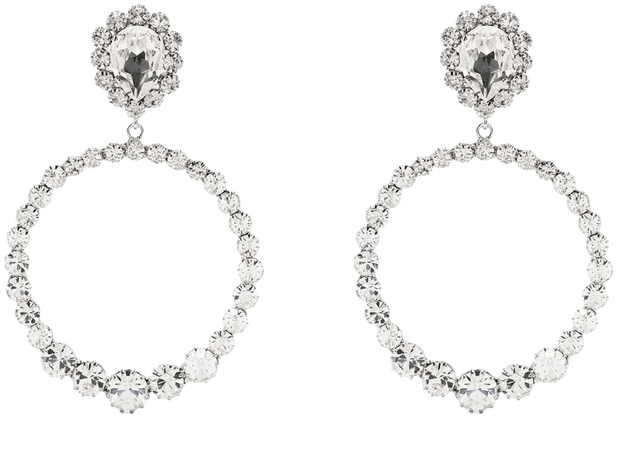 Alessandra Rich crystal-embellished Drop Hoop Earrings - Farfetch