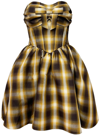 Pleated Strapless Check Mini Dress By Ming Ma | Moda Operandi