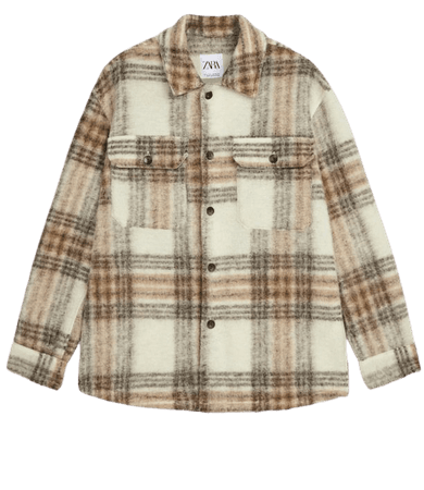 plaid flannel oversized shirt - zara