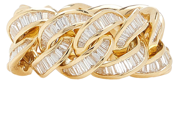 Essential 18k Yellow Gold Diamond Link Ring By Shay | Moda Operandi