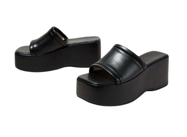 black platform sandals