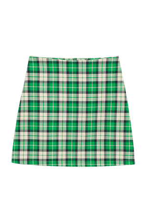 A-line mini skirt - Green checkered - Mini skirts - Monki WW