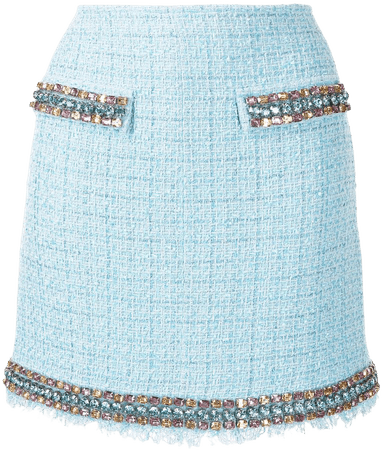 Blumarine embellished tweed skirt