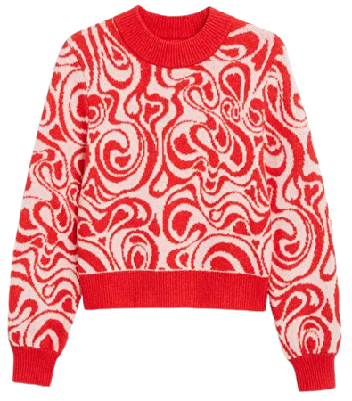 Fine knit sweater - Heart swirl - Jumpers - Monki WW
