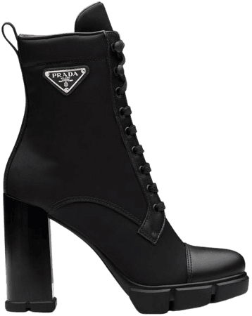 Shop Prada triangle-logo 110mm boots with Express Delivery - FARFETCH