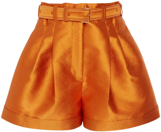 Peter Pilotto High-Rise Pleated Satin Shorts Size: 4