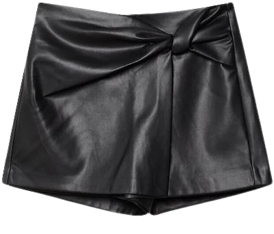 Leather effect skort with side bow - Women's See all | Stradivarius United States