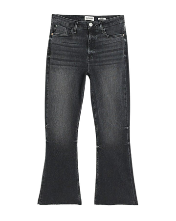 Black high waist flare jeans | River Island