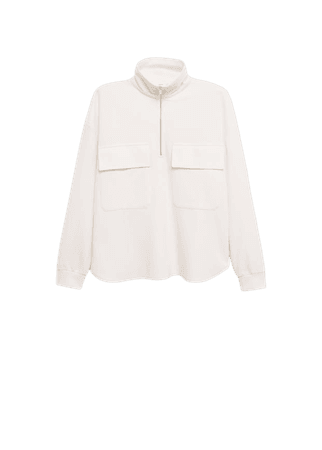 Cotton sweatshirt with pockets - Women | Mango USA