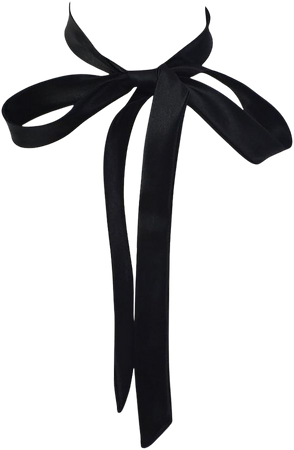 Women Long Silk Bow Tie, Ladies Satin Self Necktie/Ribbon BowTie For T-shirt Decoration Valentine's Day Gift W-B-T1 (black) at Amazon Women’s Clothing store