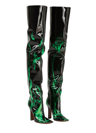 VETEMENTS Boomerang Cuissardes Boots In Green