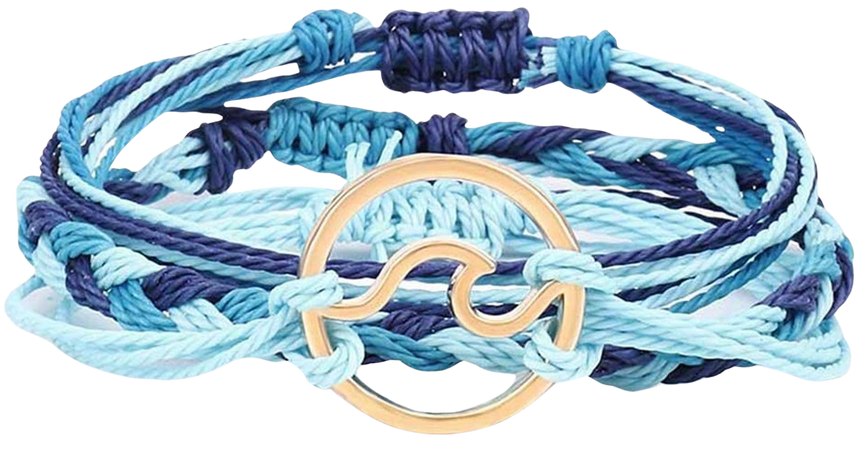 Amazon.com: Handmade Braided Wax Rope Adjustable Strand Bracelet Set Waterproof Wave Charm Stretch Knot String Thread Bracelets Simple Life PursuitFriendship Jewelry (I: black-wave): Clothing, Shoes & Jewelry