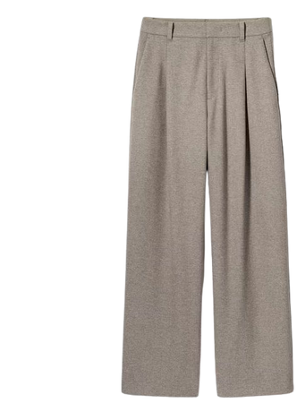 Brushed Jersey Pleated Wide Pants | UNIQLO US