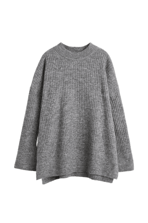 Rib-knit Sweater - Gray melange - Ladies | H&M US