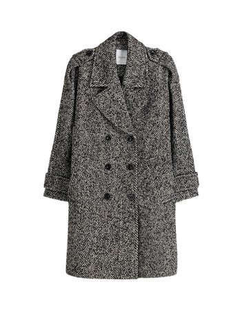 Double-breasted wool-blend coat - Coats - Women | Bershka