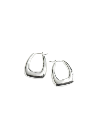 Chunky Oval Hoop Earrings - Silver - & Other Stories GB