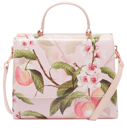 Ted Baker Pink Deanna Peach Blossom Crosshatch Small Tote
