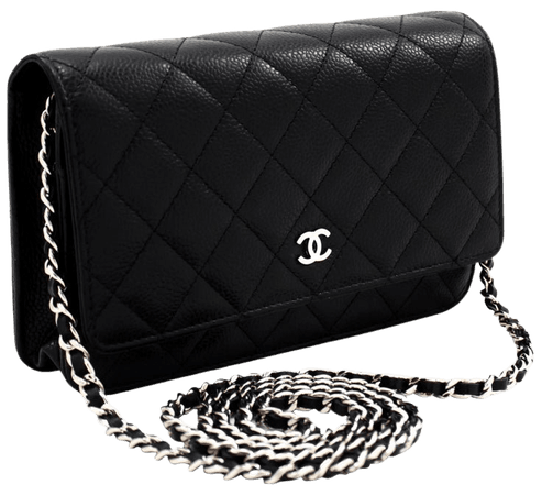 CHANEL Caviar WOC Wallet On Chain Black Shoulder Crossbody Bag Leather For Sale at 1stdibs