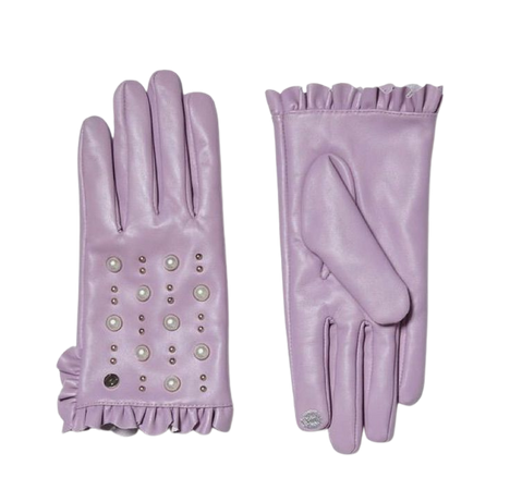 River Island Purple Pearl Studded Leather Gloves