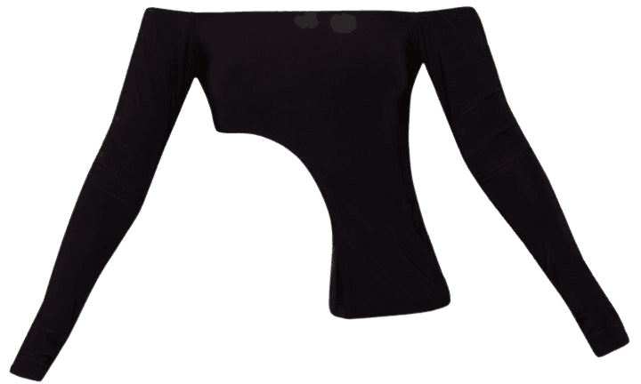 Black Slinky Off Shoulder Asymmetric Crop Top | PrettyLittleThing USA