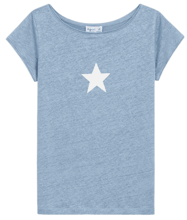 pastel blue linen Australie star t-shirt
