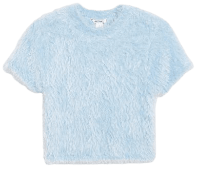 Fluffy crop top - Light blue - T-shirts - Monki WW