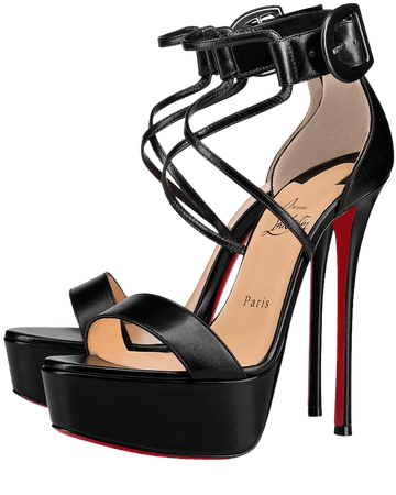 CHOCA 150 Black Leather - Women Shoes - Christian Louboutin
