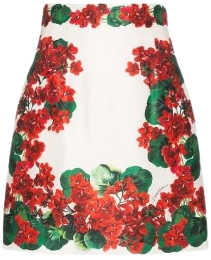 white red rose skirt