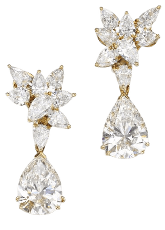 Yellow gold and diamond earrings