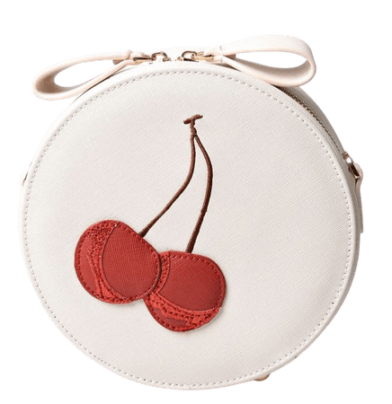 white cherry purse