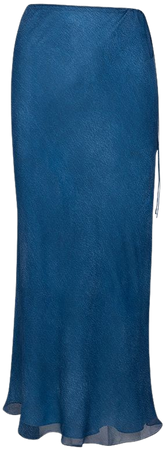 Gigi Denim | Indigo Blue Silk Maxi Skirt | Réalisation Par
