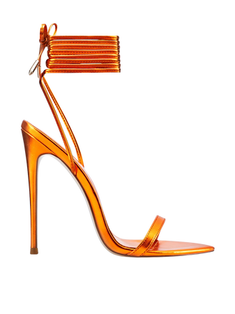 FEMMA LA The London Lace-Up Ginger Orange Heels