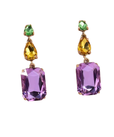 purple/green/yellow earring