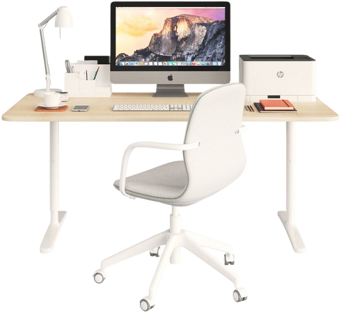 Ikea Bekant Desk And Lngfjll Chair - 3D Model for VRay, Corona