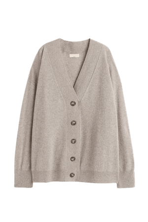 Fine-knit Cashmere Cardigan - Taupe - Ladies | H&M US