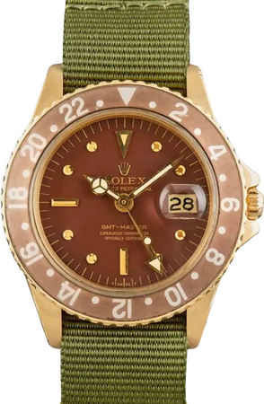 Vintage Rolex GMT-Master 1675 18k Yellow Gold watch accessories