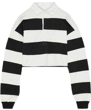 The 65 Rugby Cropped Striped Cotton Polo Shirt