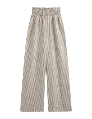Linen Shirred Waist Pants - Lurex Stripe | Boden US