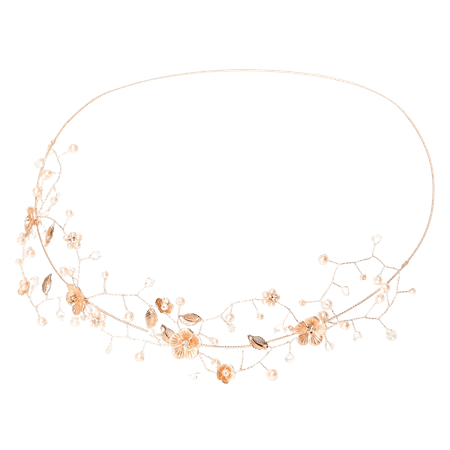 Rose Gold Metallic Flower Crown Headwrap | Claire's US