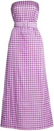 Carrie Belted Gingham Jersey Maxi Dress by Bernadette Antwerp | Moda Operandi