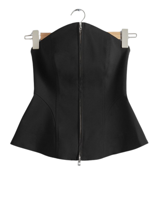 Flared Bustier Top - Black - Tanktops & Camisoles - & Other Stories