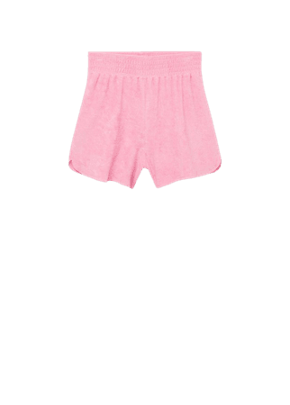 Towel-texture cotton shorts - Women | Mango USA