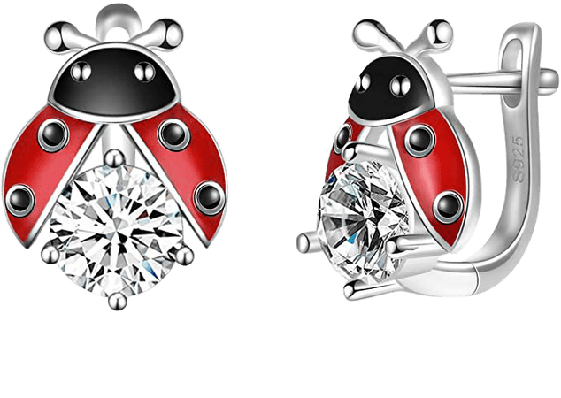 Amazon.com: Ladybug Earrings for Women Sterling Silver Cute Ladybug Small Hoop Huggie Earrings Jewelry for Girls (ladybug silver earrings): Clothing, Shoes & Jewelry