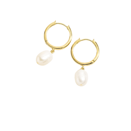 J.Crew: Demi-fine 14k Gold-plated Pearl Hoop Earrings For Women