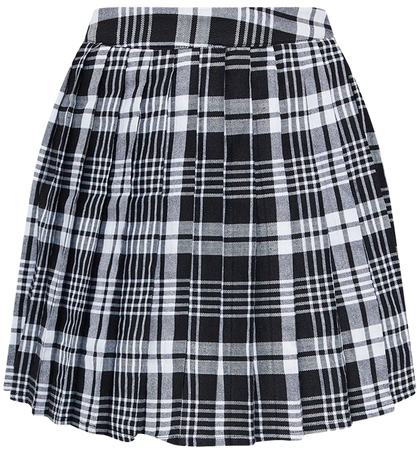 Black Woven Check Pleated Tennis Skirt | PrettyLittleThing USA