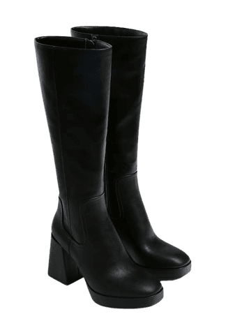 Knee-high heeled boots - pull&bear