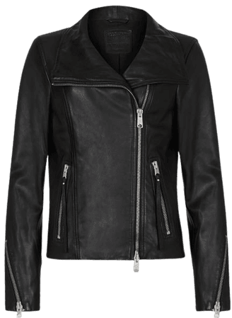 AllSaints Leather Biker Jacket Black